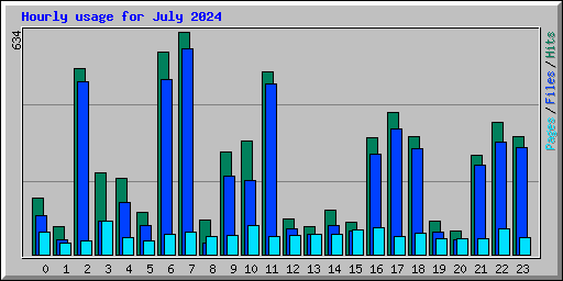 Hourly usage for July 2024